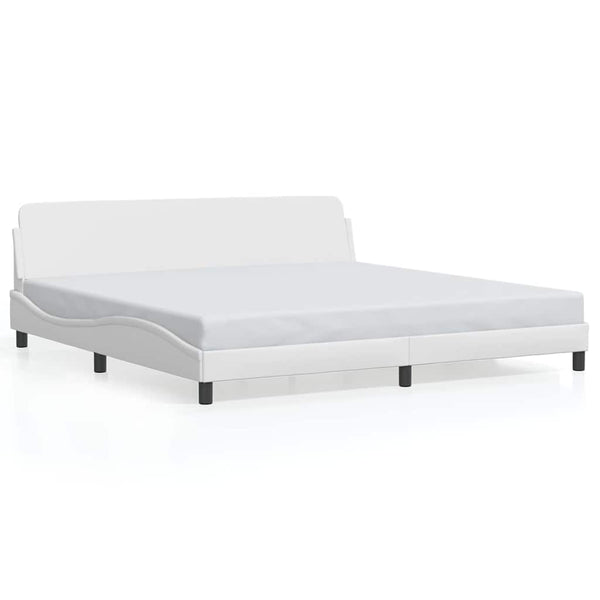 Bettgestell Dover Weiß 200x200 cm Kunstleder