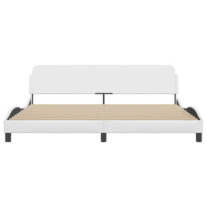 Bettgestell Dover Weiß 200x200 cm Kunstleder