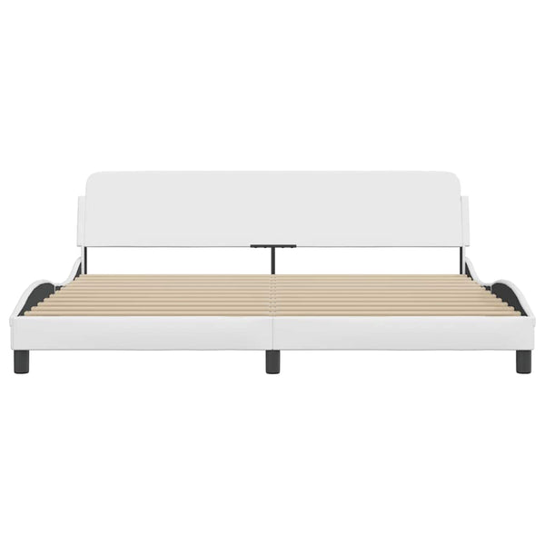 Bettgestell Dover Weiß 200x200 cm Kunstleder