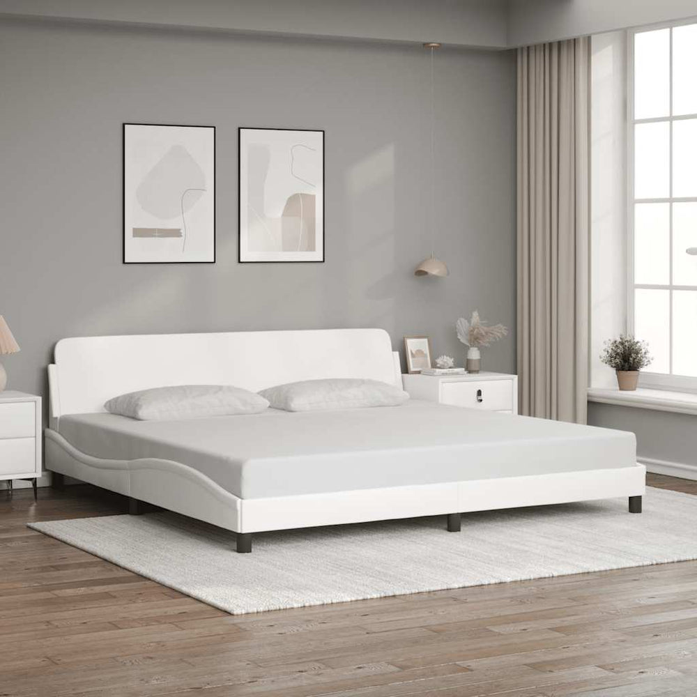 Bettgestell Dover Weiß 200x200 cm Kunstleder