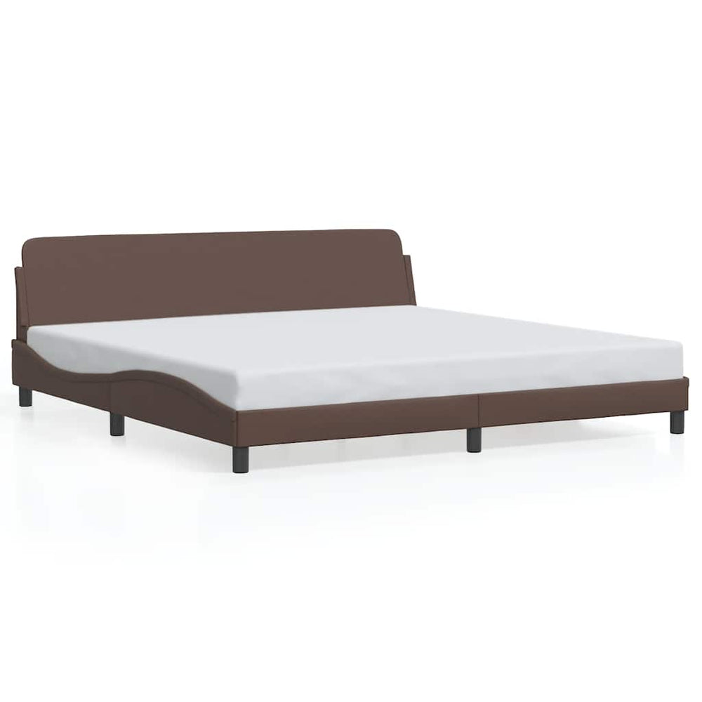 Bettgestell Dover Braun 200x200 cm Kunstleder