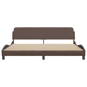 Bettgestell Dover Braun 200x200 cm Kunstleder