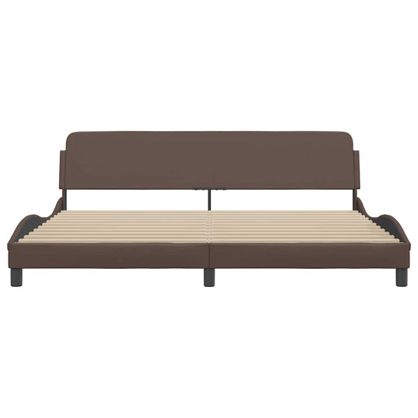 Bettgestell Dover Braun 200x200 cm Kunstleder
