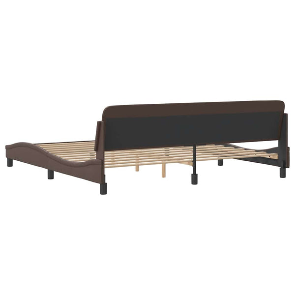 Bettgestell Dover Braun 200x200 cm Kunstleder