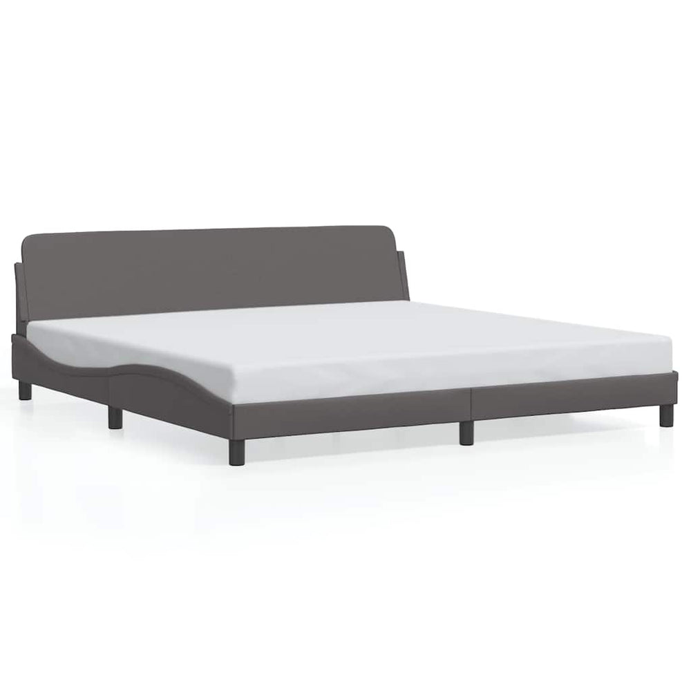 Bettgestell Dover Grau 200x200 cm Kunstleder