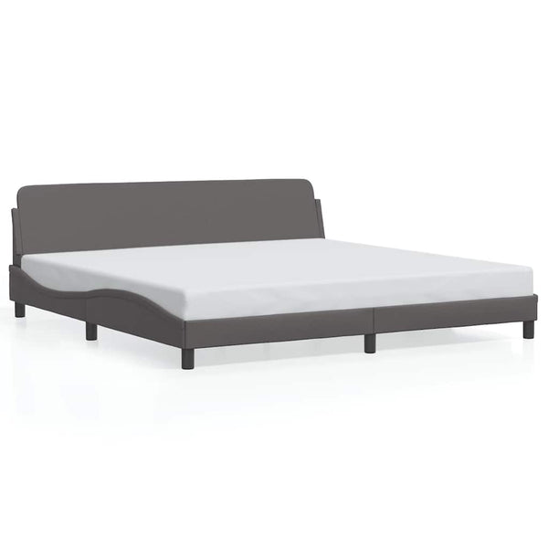 Bettgestell Dover Grau 200x200 cm Kunstleder