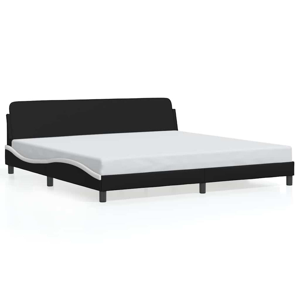 Bettgestell Dover 200x200 cm Kunstleder Schwarz/Weiß