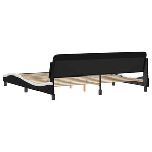 Bettgestell Dover 200x200 cm Kunstleder Schwarz/Weiß