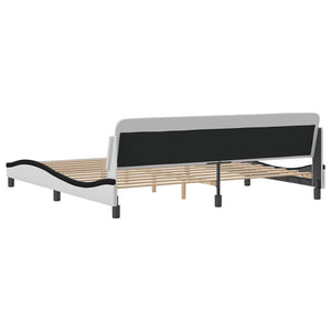 Bettgestell Dover 200x200 cm Kunstleder Weiß/Schwarz