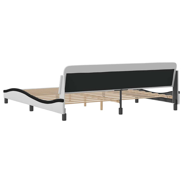 Bettgestell Dover 200x200 cm Kunstleder Weiß/Schwarz