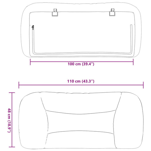 Kopfteil Kissen Braun Kunstleder 100cm