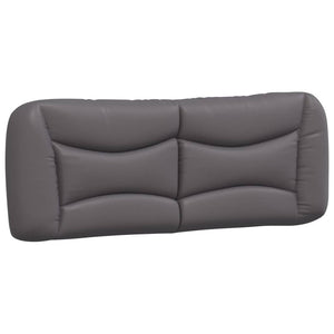 Kopfteil Kissen Grau 120cm Kunstleder