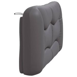 Kopfteil Kissen Grau 120cm Kunstleder
