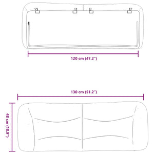 Kopfteil Kissen Grau 120cm Kunstleder