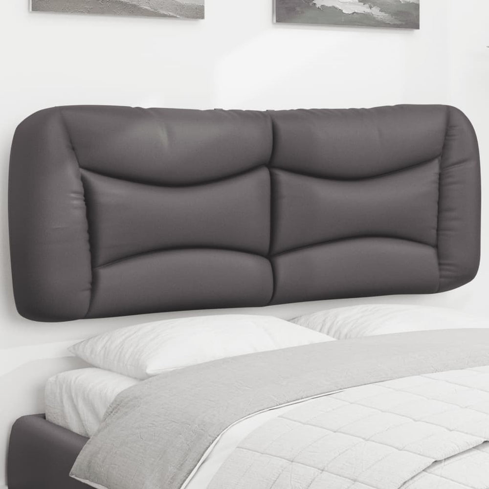 Kopfteil Kissen Grau 120cm Kunstleder
