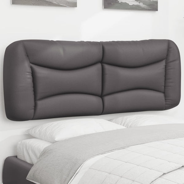 Kopfteil Kissen Grau 120cm Kunstleder