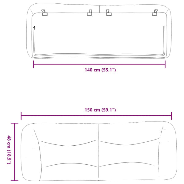 Kopfteil Kissen Hvar Dunkelgrau 140 cm