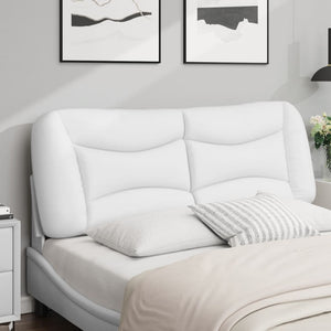 Kopfteil Kissen Weiß Kunstleder 140 cm