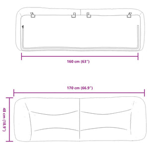 Kopfteil Kissen Creme Stoff 160 cm