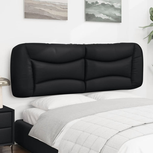 Schwarzes Kopfteil-Kissen 160cm Kunstleder