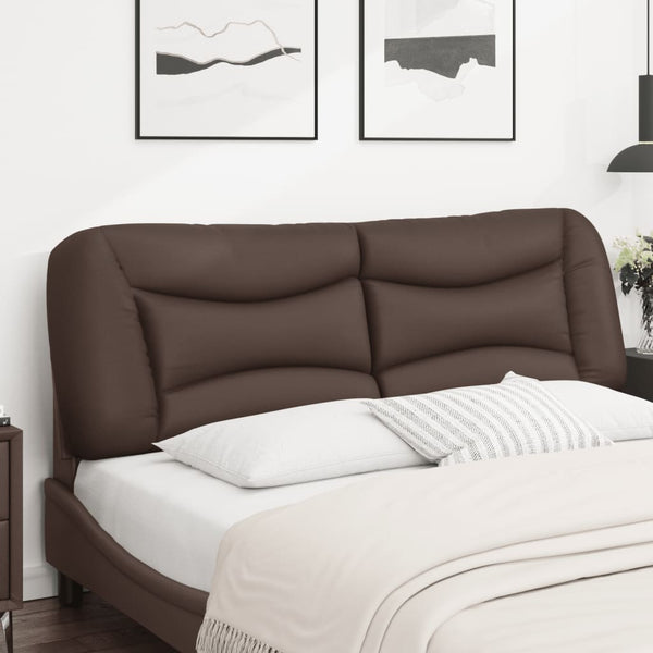 Kopfteil Kissen Braun Kunstleder 160 cm