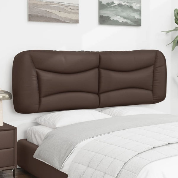 Kopfteil Kissen Braun Kunstleder 160 cm
