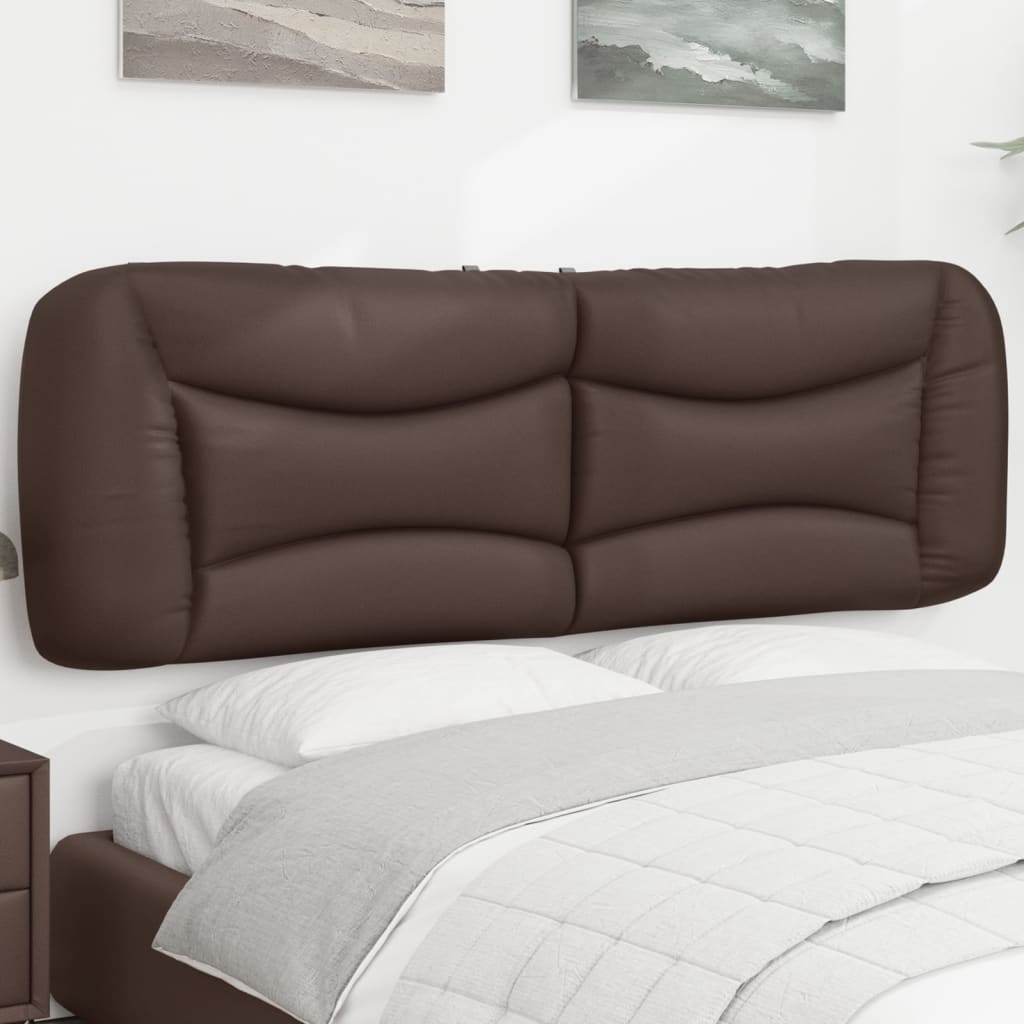 Kopfteil Kissen Braun Kunstleder 160 cm