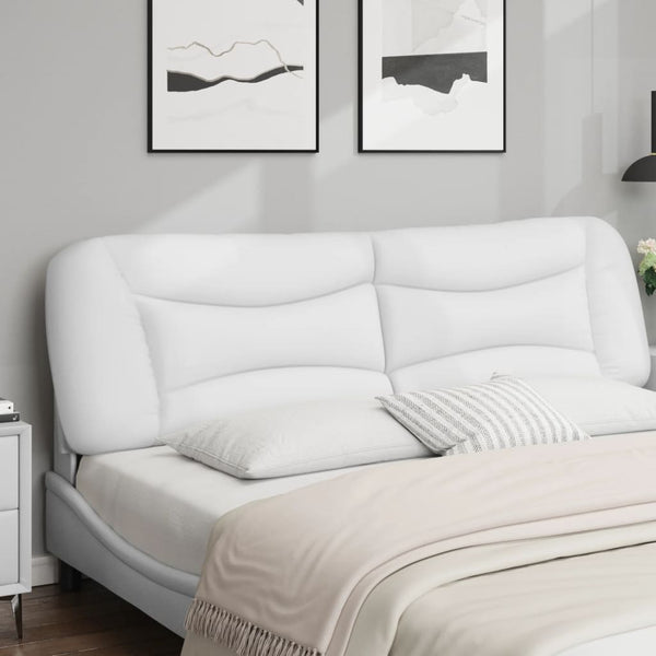 Kopfteil Kissen Weiß Kunstleder 180 cm