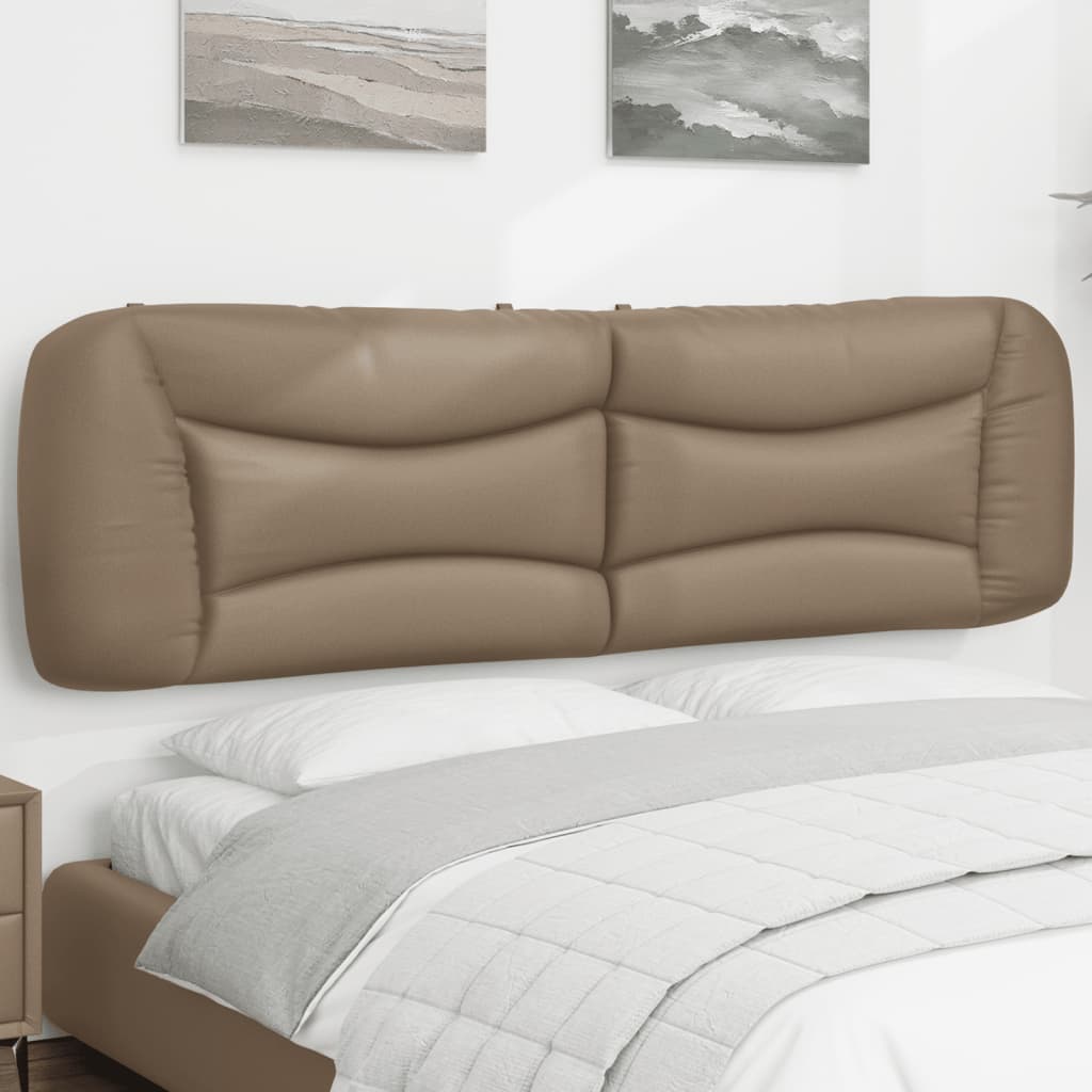 Kopfteil Kissen Cappuccino-Braun 180 cm Kunstleder