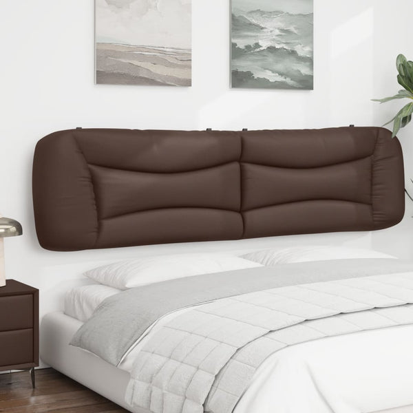 Kopfteil Kissen Braun Kunstleder 200 cm
