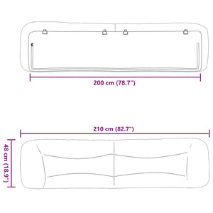 Kopfteil Kissen Braun Kunstleder 200 cm