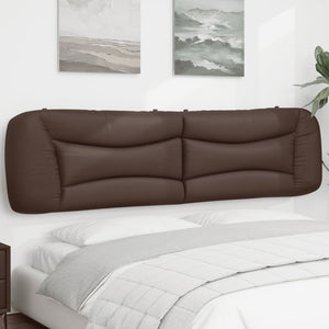 Kopfteil Kissen Braun Kunstleder 200 cm
