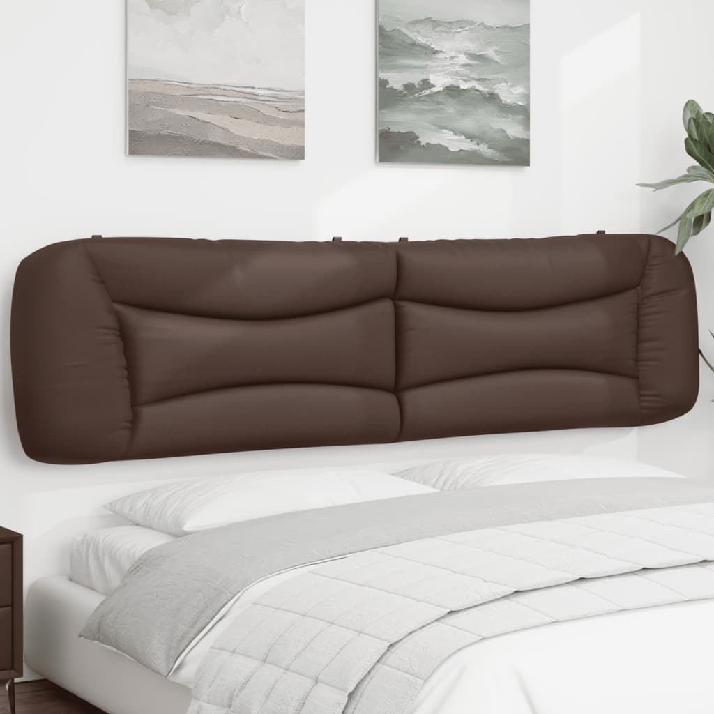Kopfteil Kissen Braun Kunstleder 200 cm
