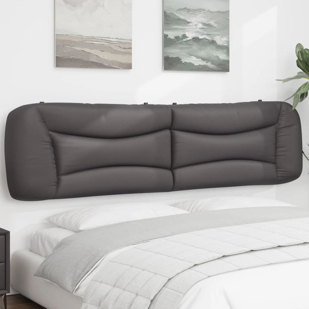Kopfteil Kissen Grau Kunstleder 200 cm