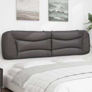 Kopfteil Kissen Grau Kunstleder 200 cm