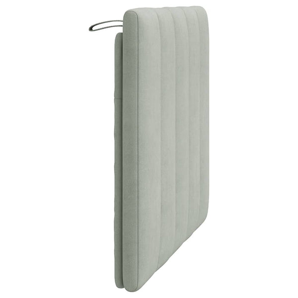 Kopfteil Kissen Hanko Hellgrau Samt 80 cm