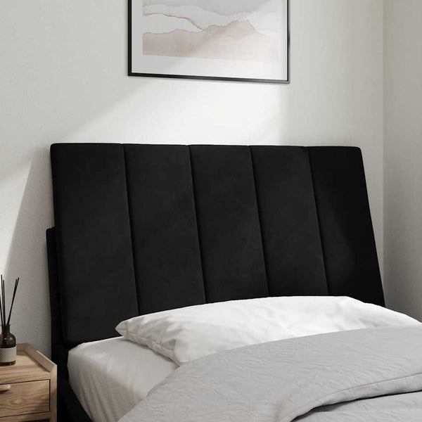 Schwarzes Samt Kopfteil-Kissen Hanko 80 cm