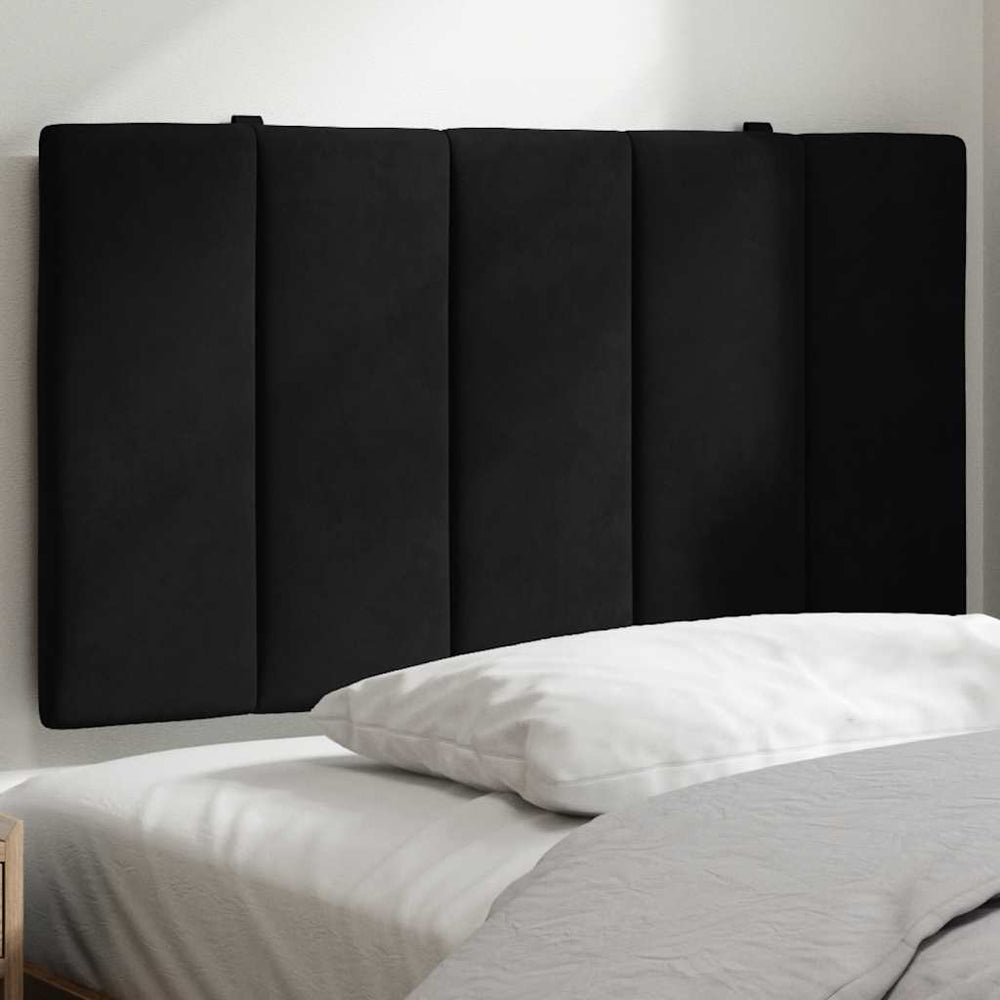 Schwarzes Samt Kopfteil-Kissen Hanko 80 cm