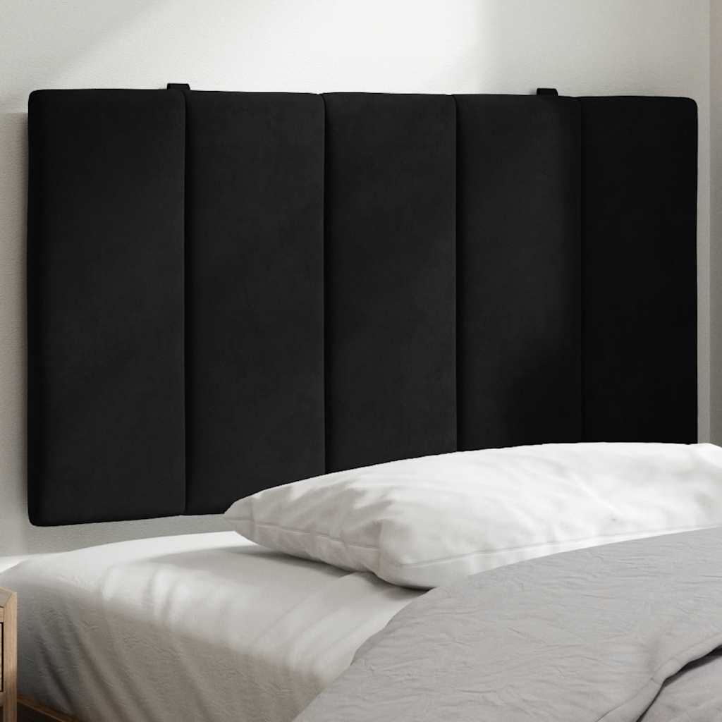 Schwarzes Samt Kopfteil-Kissen Hanko 80 cm