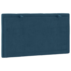 Kopfteil Kissen Hanko Blau Samt 80 cm