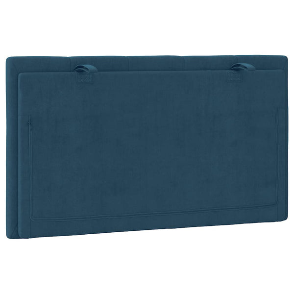Kopfteil Kissen Hanko Blau Samt 80 cm