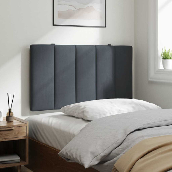 Kopfteil-Kissen Hanko Dunkelgrau Samt 90cm