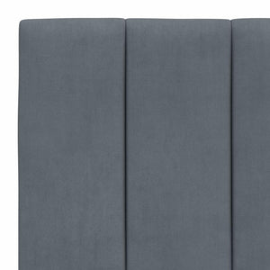 Kopfteil-Kissen Hanko Dunkelgrau Samt 90cm