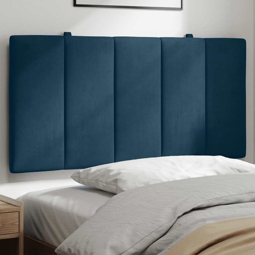Kopfteil-Kissen Hanko Blau 100 cm Samt