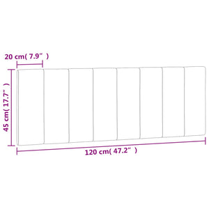 Kopfteil Kissen Hanko Hellgrau Samt 120 cm