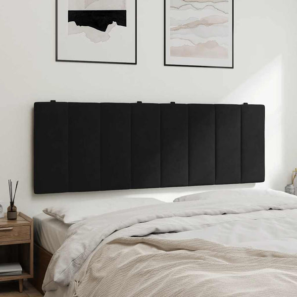 Schwarzes Samt Kopfteil-Kissen Hanko 120 cm