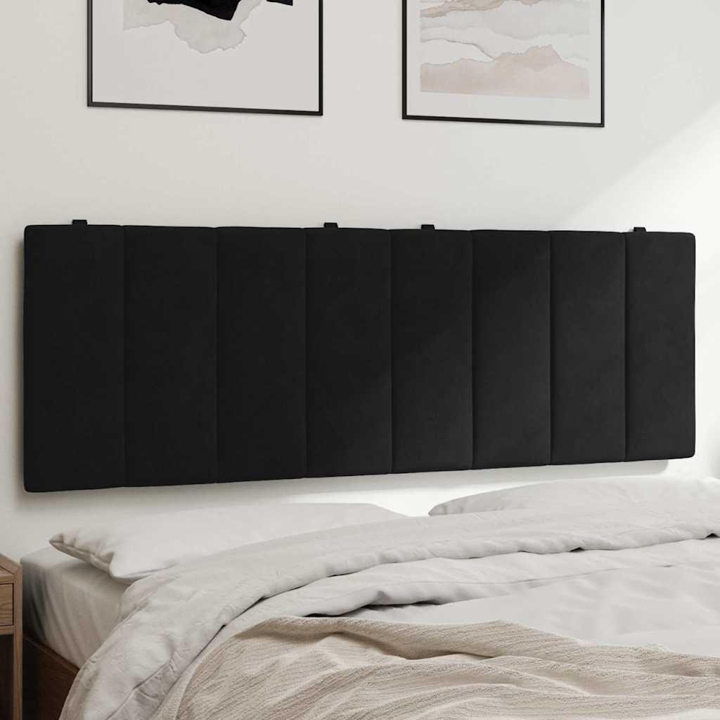 Schwarzes Samt Kopfteil-Kissen Hanko 120 cm