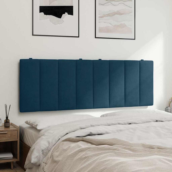 Kopfteil Kissen Hanko Blau 120 cm Samt