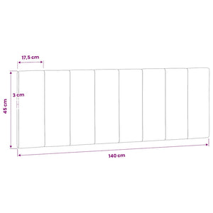 Kopfteil Kissen Hanko Hellgrau Samt 140 cm
