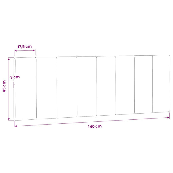Kopfteil Kissen Hanko Hellgrau Samt 140 cm